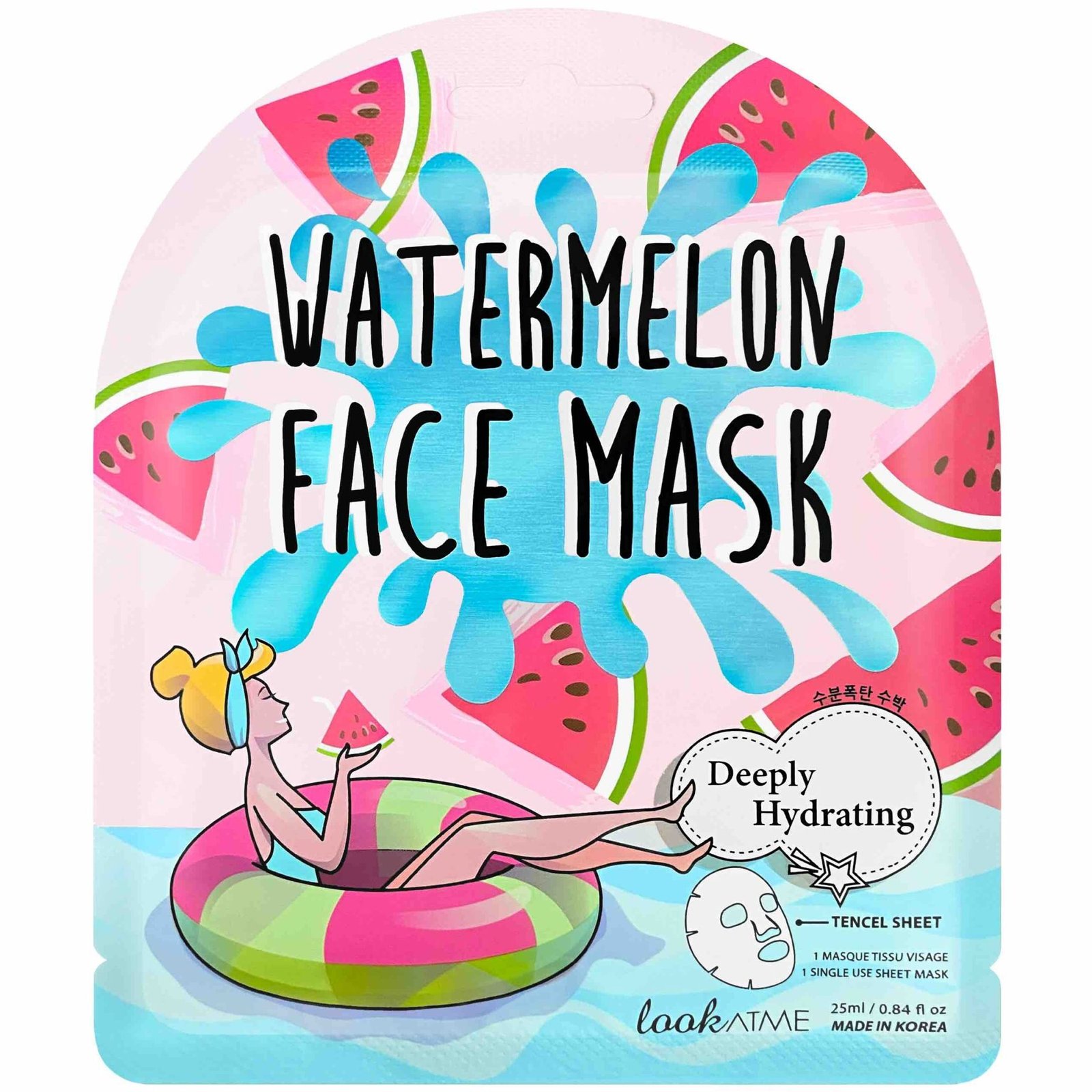 LOOK AT ME Watermelon Tencel Korean Beauty Face Mask | Deeply Hydrating ...